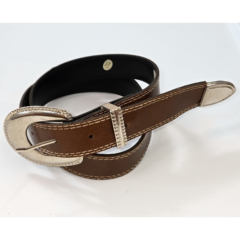 Vintage Faux Leather Western  Decorative Brown Belt size Small